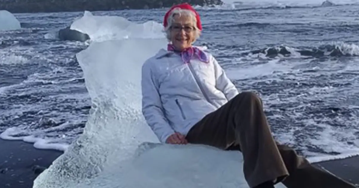 Grandma Posing on an Iceberg Shaped Like a Throne Can't Prepare Herself