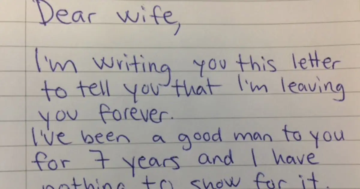 Husband Demands Divorce In Letter, His Wife Brilliant Reply Makes Him ...