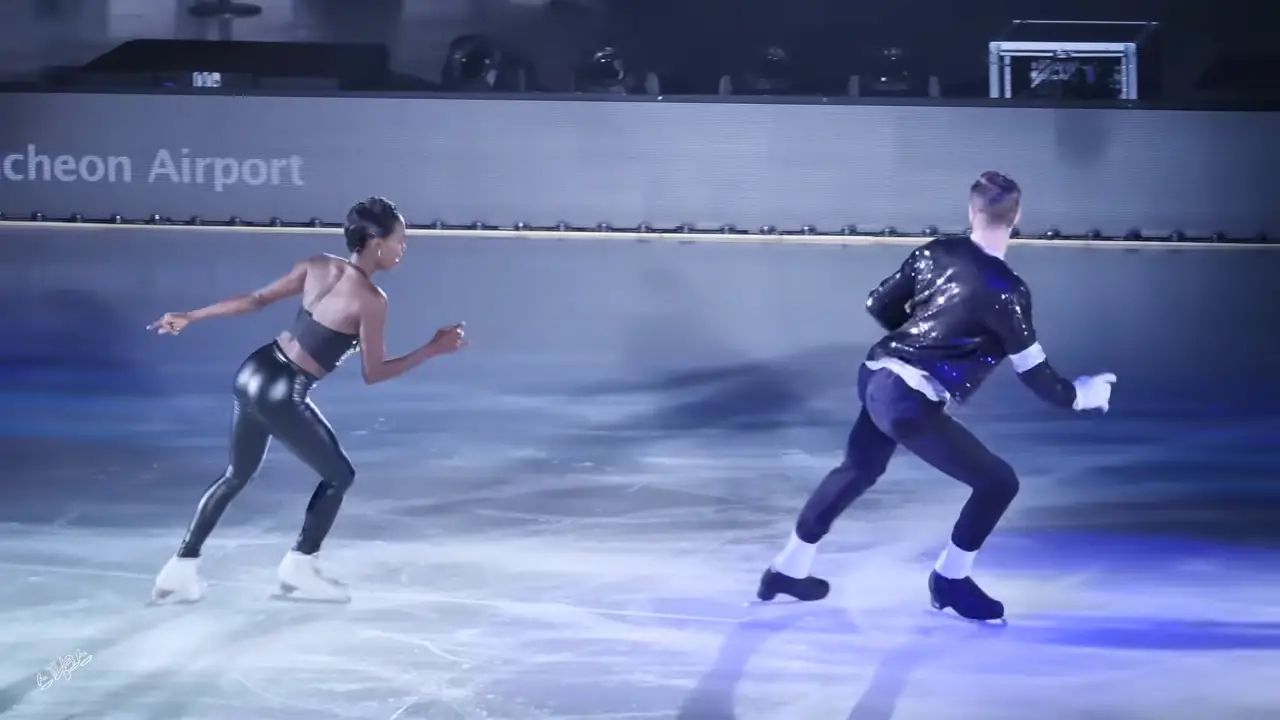 couple delivers ice skating