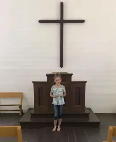 12 year old sings in empty church